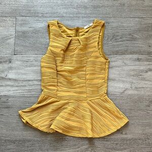 Yellow Patterned Flare Blouse